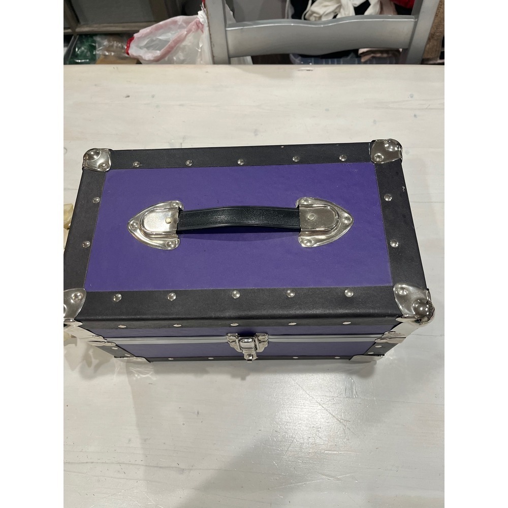 Mini Bunk Trunk camp lock box Purple Storage Box Organizer Keepsake 14 x 8 x 8 - Picture 7 of 12